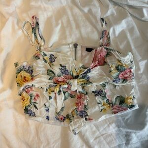 Forever 21 Floral Cropped Tank